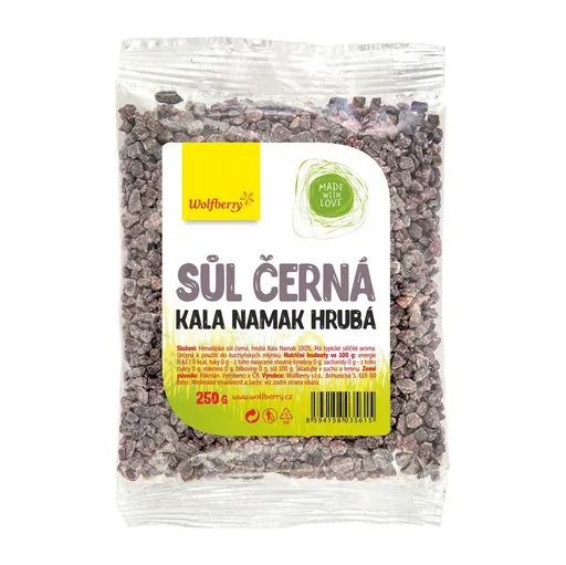 WOLFBERRY Himalájska soľ čierna hrubá Kala Namak 250 g