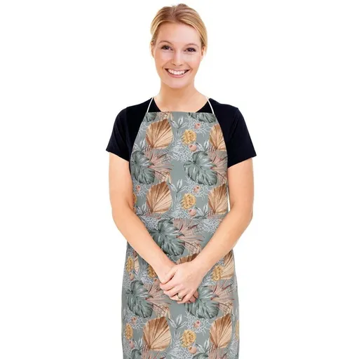 Bellatex Zástěra Adéla Monstera, ružová žltá, 67 x84 cm