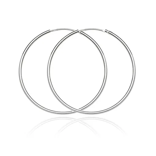 Okrúhle náušnice zo striebra 925 - lesklý a hladký povrch, 32 mm