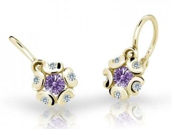 Cutie Jewellery Zlaté detské náušnice C2178-10-X-1 fialová
