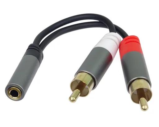 PremiumCord kábel HQ Jack 3.5mm Female - 2x CINCH Male 15cm