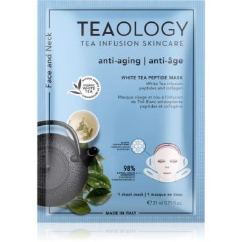 Teaology White Tea Peptide Mask plátenná maska pre intenzívne vypnutie a rozjasnenie pleti 21 ml