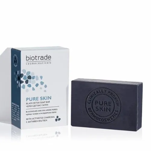 Detoxikačné mydlo s aktívnym uhlím Pure skin Biotrade 100g