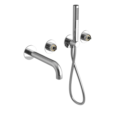 SAPHO - ULTRAMIX telo podomietkovej vaňovej batérie s výtokovou hubicou a ručnou sprchou, 2 výstupy, chróm UT093-1