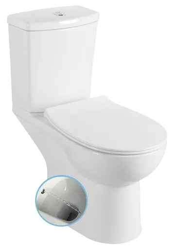 SAPHO - KAIRO CLEANWASH WC kombi s bidetovou sprškou, zadný odpad, splachovací mechanizmus PC106