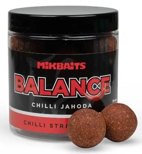 Mikbaits vyvážené boilie balance chilli chips chilli jahoda 250 ml - 24 mm