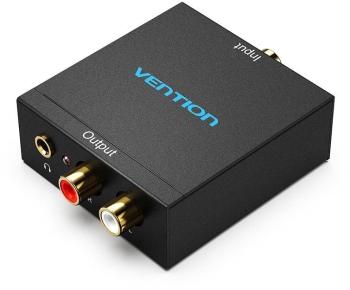 Átalakító Vention Optical Fiber / Coaxial Digital Audio to TRS 3.5mm / 2 RCA Audio Converter Black Aluminum Al