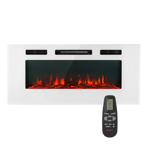 Klarstein Galeras, elektrický nástenný a vstavaný krb, 1800 W, LED, 3 farby, časovač