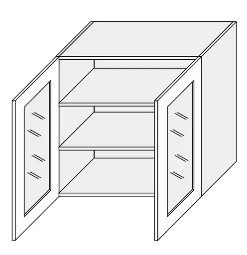 ArtExt Vrchná kuchynská skrinka Napoli W3S/80 POVRCHOVÁ ÚPRAVA DVIEROK: MAT, FAREBNÉ PREVEDENIE KORPUSU: LAVA