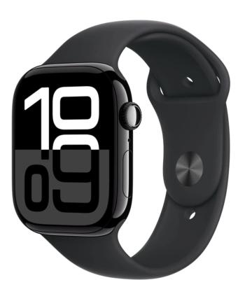 APPLE Watch Series 10 Cellular 46mm Klavírno čierny hliník s čiernym športovým remienkom M/L
