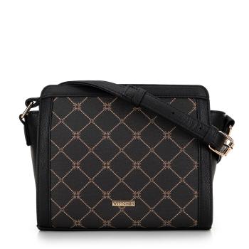 Dámska crossbody s monogramom čierna 99-4Y-501-1  