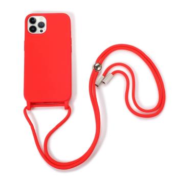 LANYARD Ochranný kryt so šnúrkou Apple iPhone 13 Pro červený