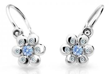Cutie Jewellery Kytičkové detské náušnice z bieleho zlata C2247-10-X-2 svetlo modrá