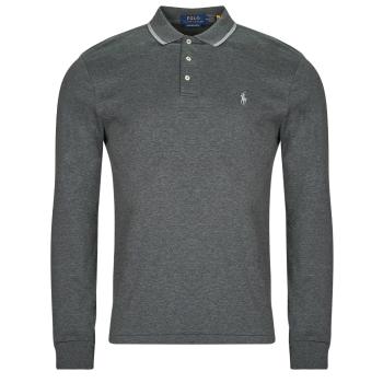 Polo Ralph Lauren  POLO COUPE DROITE AJUSTEE EN PIMA COTON  Polokošele s dlhým rukávom Šedá