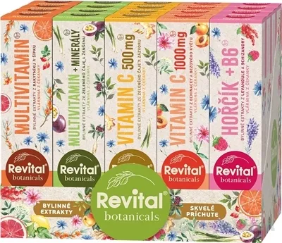 Revital Botanicals MIX BOX šumivé tablety s bylinnými extraktmi mix 5 produktov 400 ks