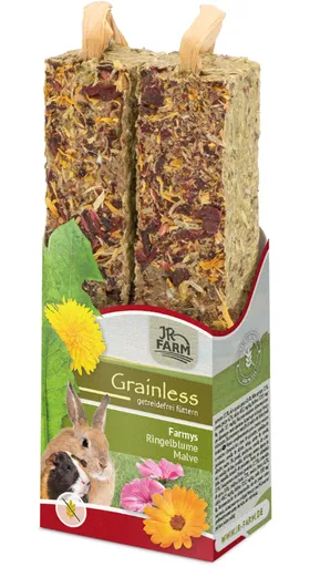 JR FARM Grainless tyčinky pre králiky a hlodavce - nechtík a slez 2ks/140g