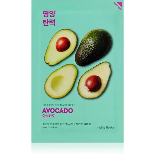 Holika Holika Pure Essence Avocado upokojujúca plátienková maska 20 ml