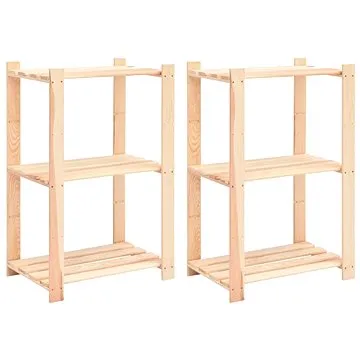 Regály 3 police 2 ks 60 × 38 × 90 cm masívna borovica 150 kg 3051121