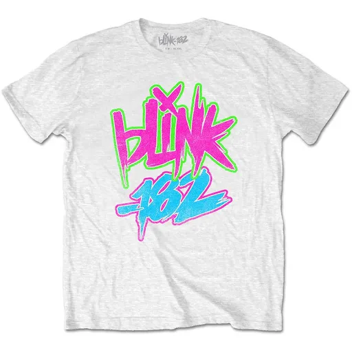 Blink 182 tričko Neon Logo Biela 7 – 8 rokov
