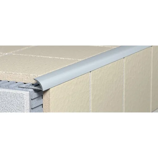 Lišta ukončovací "oblá" Havos chróm, hliník elox, dĺžka 250 cm, výška hrany 8 mm, ALEO8250