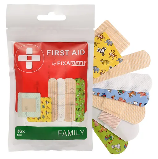 FIXAplast First aid family náplasť mix 36 kusov