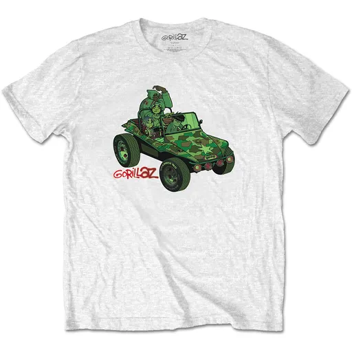 Gorillaz tričko Green Jeep Biela XXL