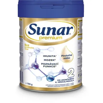 Sunar Premium 2 pokračovacie dojčenské mlieko 700 g (8592084417635)