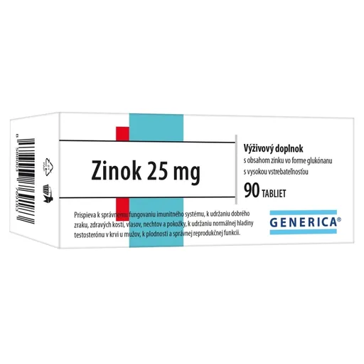 GENERICA Zinok 25 mg 90 tabliet