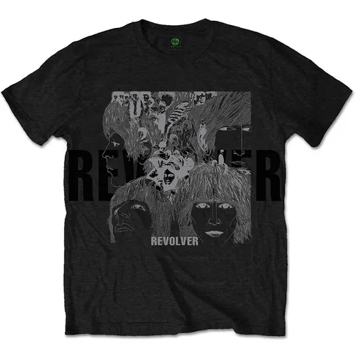 The Beatles tričko Reverse Revolver Čierna XL
