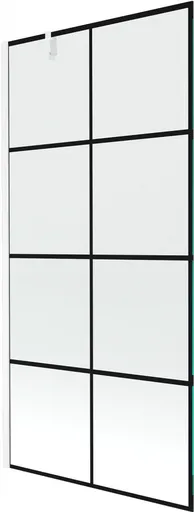 MEXEN/S - Next vaňová zástena FIX 90x150, čierny dekor, biela 895-090-000-00-77-20