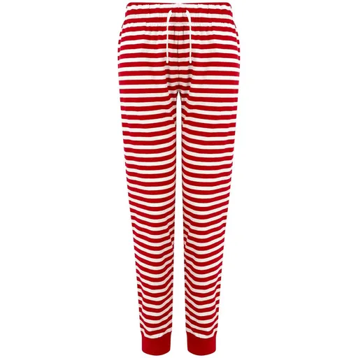 SF (Skinnifit) Dámske pyžamové nohavice so vzorom - Červená / biela | S
