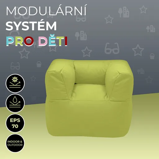 DEOKORK Záhradné detské textilné kreslo MODULTEX KIDS (svetlo zelená)