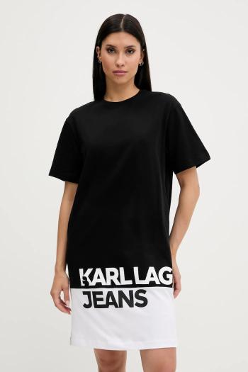 Bavlnené šaty Karl Lagerfeld Jeans čierna farba, mini, oversize, A3W13005