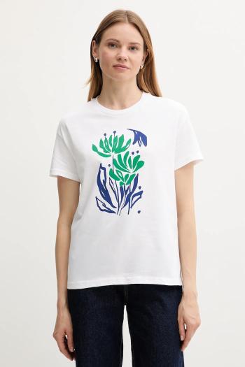 Bavlnené tričko United Colors of Benetton dámske, biela farba, 3BL0D10AK