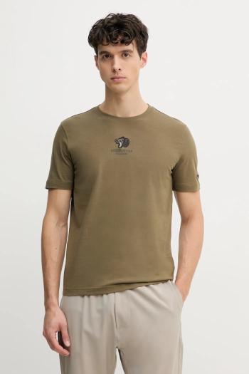 Bavlnené tričko Aeronautica Militare pánske, zelená farba, s potlačou, TS2424J641