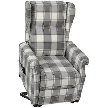 Zdvíhacie polohovacie kreslo bielosivé textil, 329473