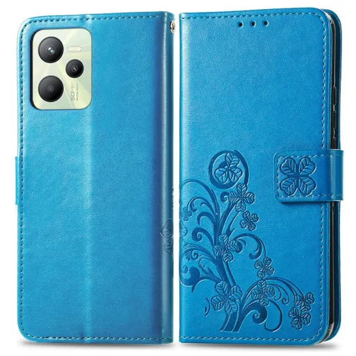 ART Peňaženkový kryt Realme C35 FLOWERS modrý