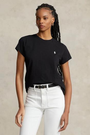 Bavlnené tričko Polo Ralph Lauren dámske, čierna farba, 211898698