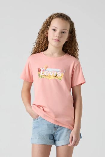 Detské tričko Levi's HOT AIR BALLOON BATWING TE oranžová farba, 4EM638