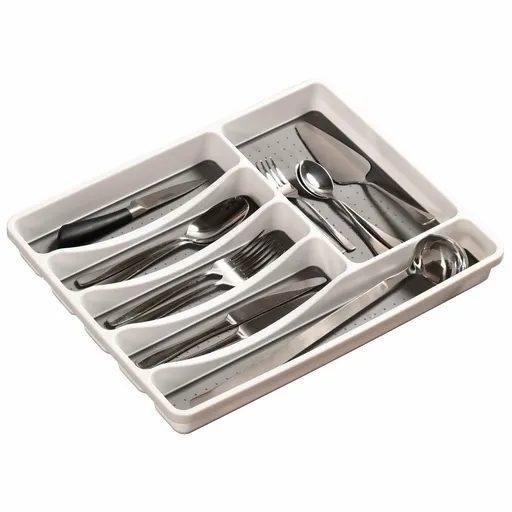 Kesper 30092 Plastový príborník 5 priehradok, biela, 41 x 33,5 x 4,5 cm