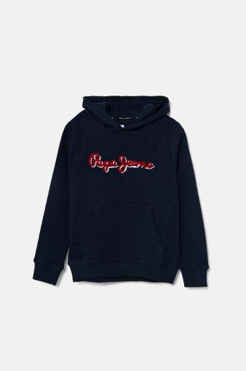 Detská mikina Pepe Jeans NEW LAMONTY HOODIE tmavomodrá farba, s kapucňou, melanžová, PB581614