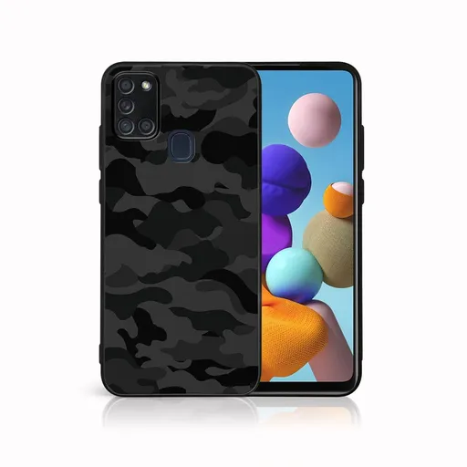 MY ART Ochranný obal pre Samsung Galaxy A21s BLACK CAMO (234)