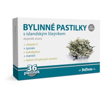 MEDPHARMA Bylinné pastilky s islandským lišajníkom 36 ks