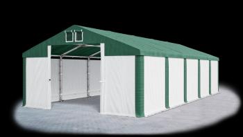 Garážový stan 4x6x2m strecha PVC 560g/m2 boky PVC 500g/m2 konštrukcia ZIMA PLUS Zelená Biela Zelené