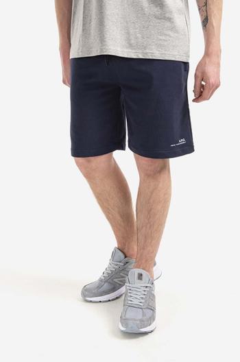 Bavlnené šortky A.P.C. Item Short COEAS-H10148 BLACK tmavomodrá farba