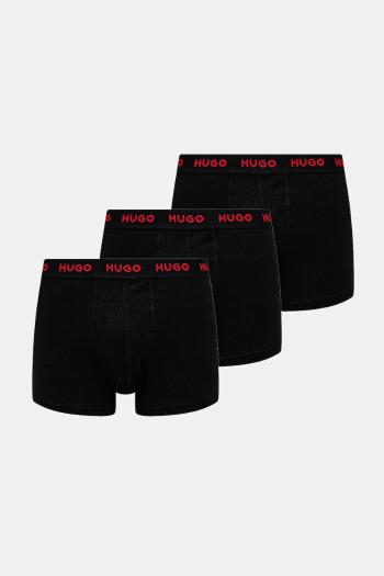 Boxerky HUGO 3-pak pánske, čierna farba, 50532611