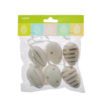 Arpex Veľkonočné glamour kraslice 6cm 6ks