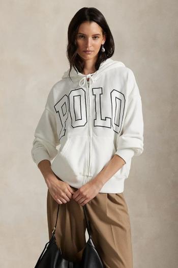 Mikina Polo Ralph Lauren biela farba, s kapucňou, 211A90685