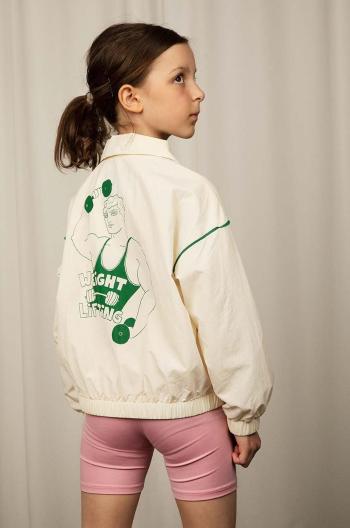 Detská bunda bomber Mini Rodini  Weight lifting biela farba