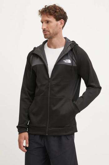 Športová mikina The North Face Reaxion čierna farba, s kapucňou, vzorovaná, NF0A7Z9O4GZ1